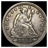 1853 Arrows Seated Liberty Quarter UNCIRCULATED