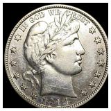 1914-S Silver Barber Half Dollar NEARLY UNCIRCULAT