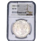 1884-S Morgan Silver Dollar NGC AU50