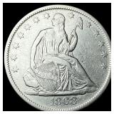 1868-S Silver Half Dollar NEARLY UNCIRCULATED