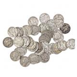 [50 Coins]Mixed Dates Silver Mercury Dime Roll