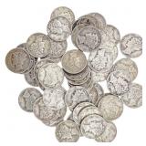 [50 Coins]Mixed Dates Silver Mercury Dime Roll