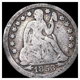 1853 Arrows Seated Liberty Dime NICELY CIRCULATED