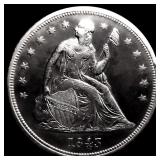 1843 Seated Liberty Dollar CHOICE BU PL