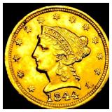 1844-D $2.50 Gold Quarter Eagle LIGHTLY CIRCULATED