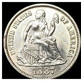 1887-S Silver Seated Liberty Dime UNCIRCULATED