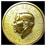 2023 Gold 10 Pounds 1 oz Britannia NEARLY UNCIRCUL
