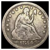 1854 Arrows Seated Liberty Quarter LIGHTLY CIRCULA