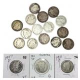 [18 Coins] 1903-1914 Barber Quarter