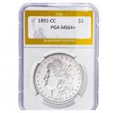 1891-CC Morgan Silver Dollar PGA MS64+