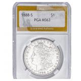 1888-S Morgan Silver Dollar PGA MS63