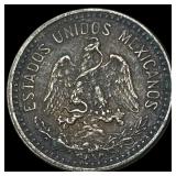 1907 Mexico Silver 20 Centavos NEARLY UNCIRCULATED