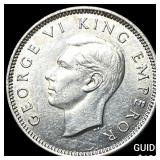 1939 New Zealand Silver 6 Pence - George VI NEARLY