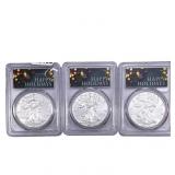 [3 Coins] 2020 Silver Eagle PCGS MS70