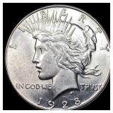 1928-S Silver Peace Dollar CHOICE AU