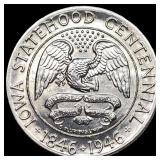 1946 Silver Iowa Centennial Half Dollar CHOICE BU