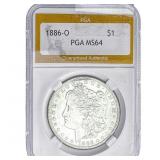 1886-O Morgan Silver Dollar PGA MS64
