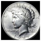 1921 Silver Peace Dollar NEARLY UNCIRCULATED