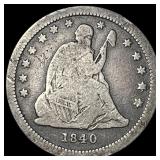 1840-O Silver Seated Liberty Quarter NICELY CIRCUL