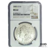 1885-O Morgan Silver Dollar NGC MS62