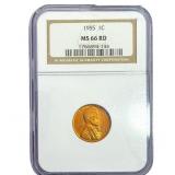 1955 Wheat Cent NGC MS66 RD