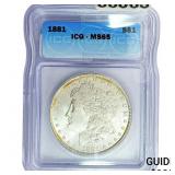 1881 Morgan Silver Dollar ICG MS65