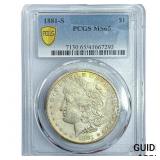 1881-S Morgan Silver Dollar PCGS MS65
