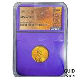 1947-D Wheat Cent NGC MS67 RD