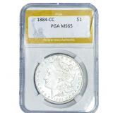1884-CC Morgan Silver Dollar PGA MS65