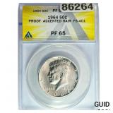 1964 Kennedy Half Dollar ANACS PF65