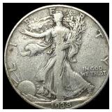 1938-D Silver Walking Liberty Half Dollar NEARLY U