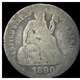 1890 Seated Liberty Dime NICELY CIRCULATED