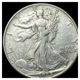 1938-D Silver Walking Liberty Half Dollar NEARLY U