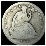 1860-S Silver Seated Liberty Half Dollar  NICELY