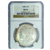 1888 Morgan Silver Dollar NGC MS65