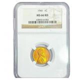 1941 Wheat Cent NGC MS66 RD