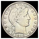 1914-S Silver Barber Half Dollar NEARLY  UNCIRCUL