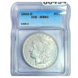 1902-O Morgan Silver Dollar ICG MS64