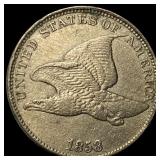 1858 Copper-Nickel Flying Eagle Cent CLOSELY  UNC