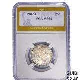1907-O Barber Quarter PGA MS64