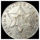 1858 Silver Three-Cent Piece CLOSELY UNCIRCULATED