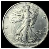 1935-S Silver Walking Liberty Half Dollar UNCIRCUL