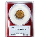 1906 Indian Head Cent PCGS MS65 RB