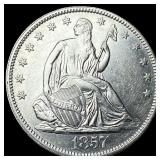 1857 Seated Liberty Half Dollar CLOSELY  UNCIRCUL