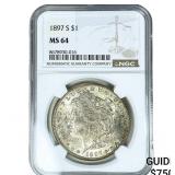1897-S Morgan Silver Dollar NGC MS64