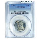 1953-S Washington Silver Quarter PCGS MS66