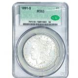 1891-S Morgan Silver Dollar CAC MS63