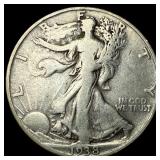 1938-D Silver Walking Liberty Half Dollar LIGHTLY