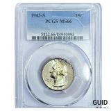 1943-S Washington Silver Quarter PCGS MS66