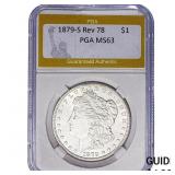 1879-S Rev 78 Morgan Silver Dollar PGA MS63